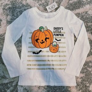 NWT The Children's Place Glittery "Daddy's Little Pumpkin" Long Sleeve T-Shirt